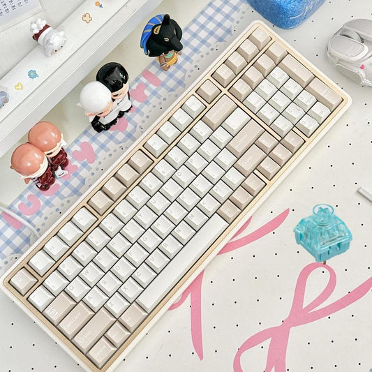 Minilo98 Pro Star Sand Mechanical Keyboard Tri-Mode&Hot-Swap RGB Number Pad Compact Pretty Elegant Gorgeous Gold Metal Inlay Frame